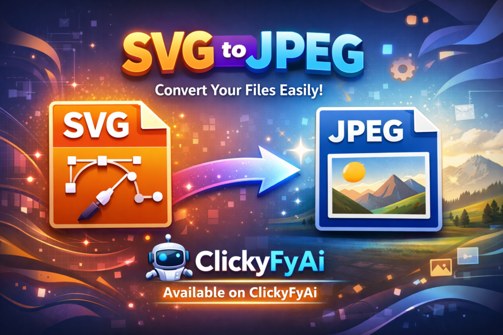 Online SVG to JPEG converter on ClickyFyAi for high-quality JPG images"